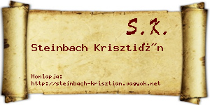 Steinbach Krisztián névjegykártya