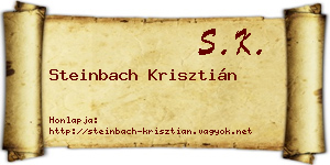 Steinbach Krisztián névjegykártya